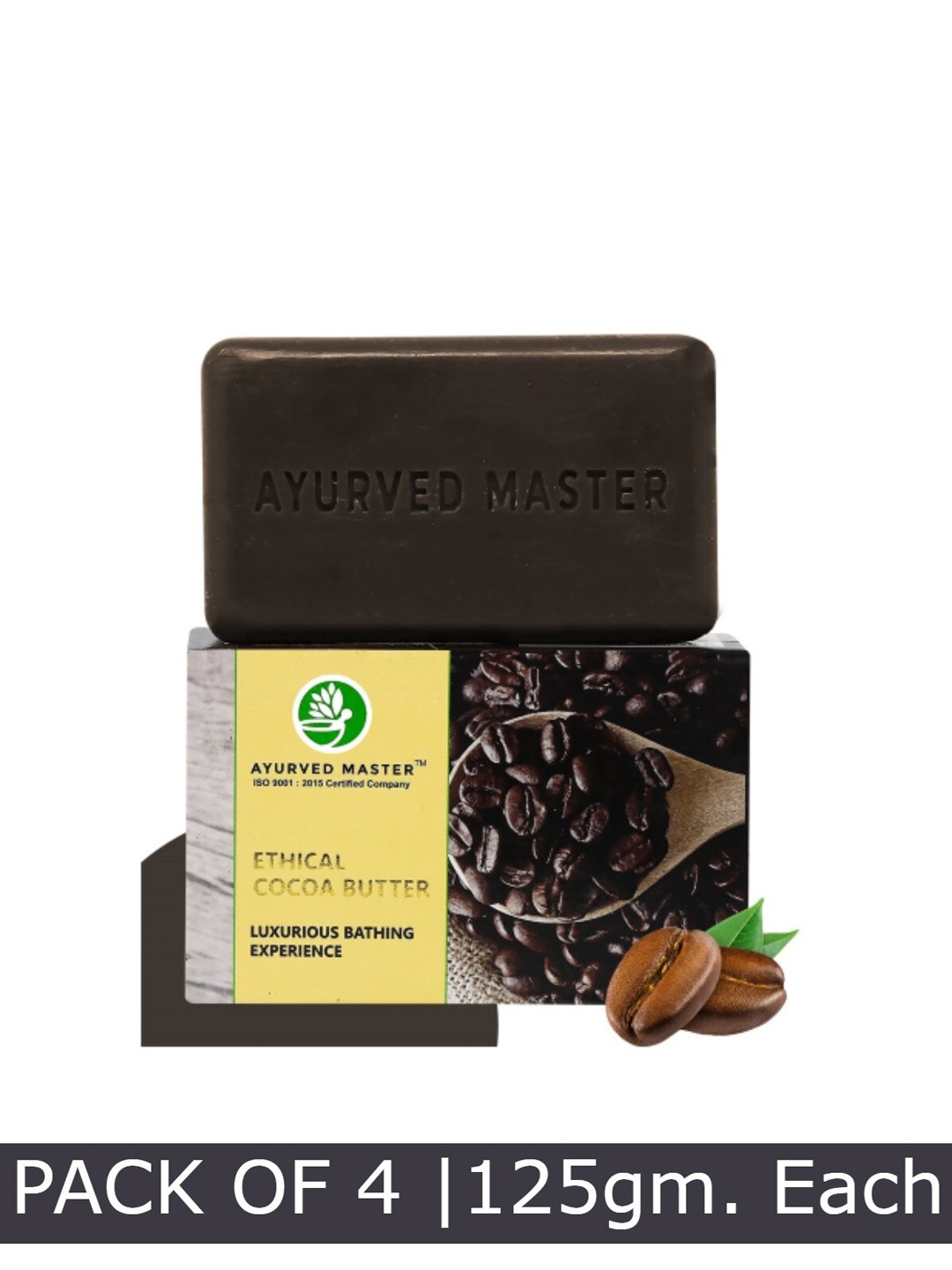

AYURVED MASTER Set Of 4 Luxurious Ethical Cocoa Butter Soap - 125g each, Brown