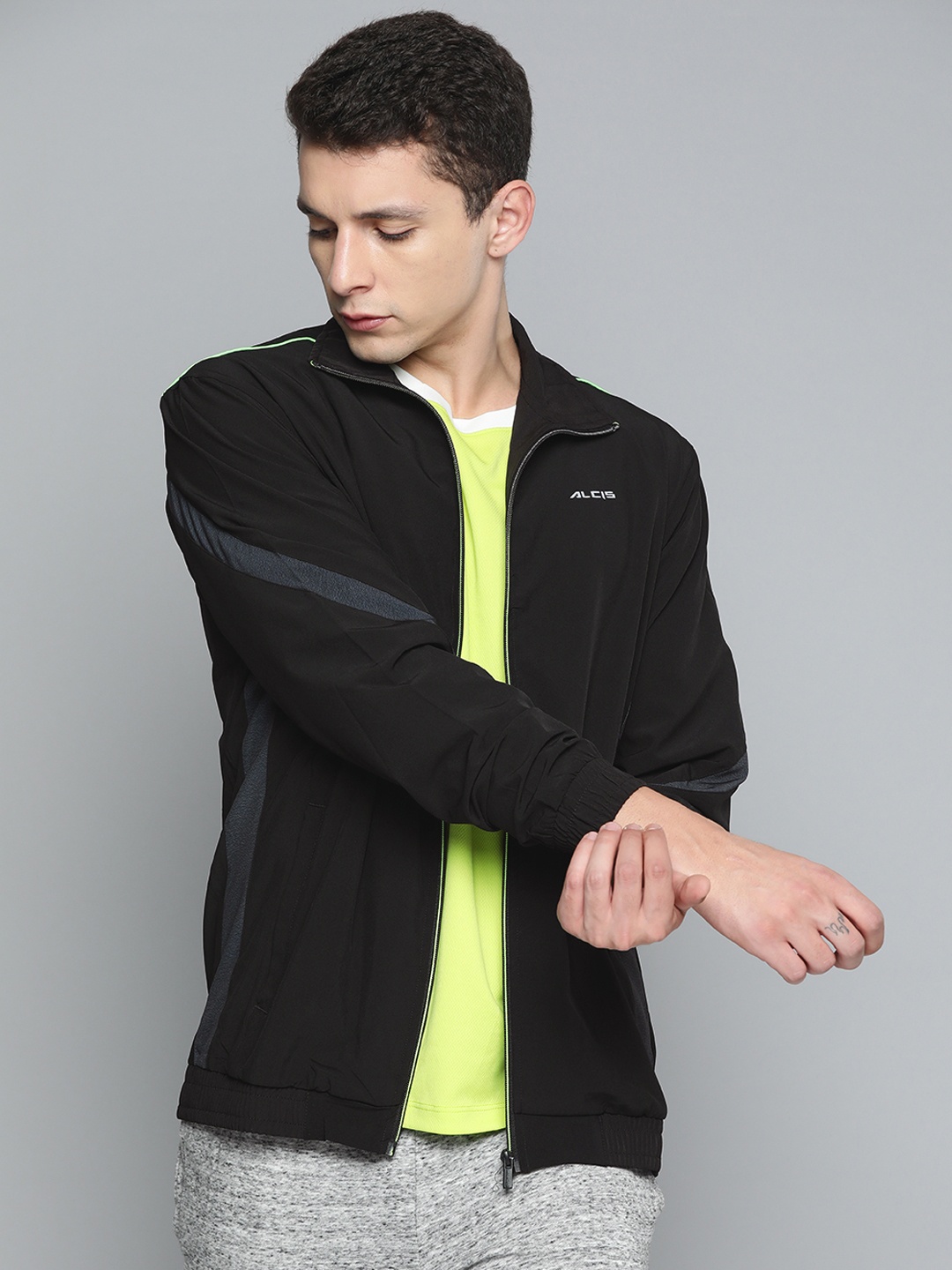 

Alcis Men Running Sporty Jacket, Black