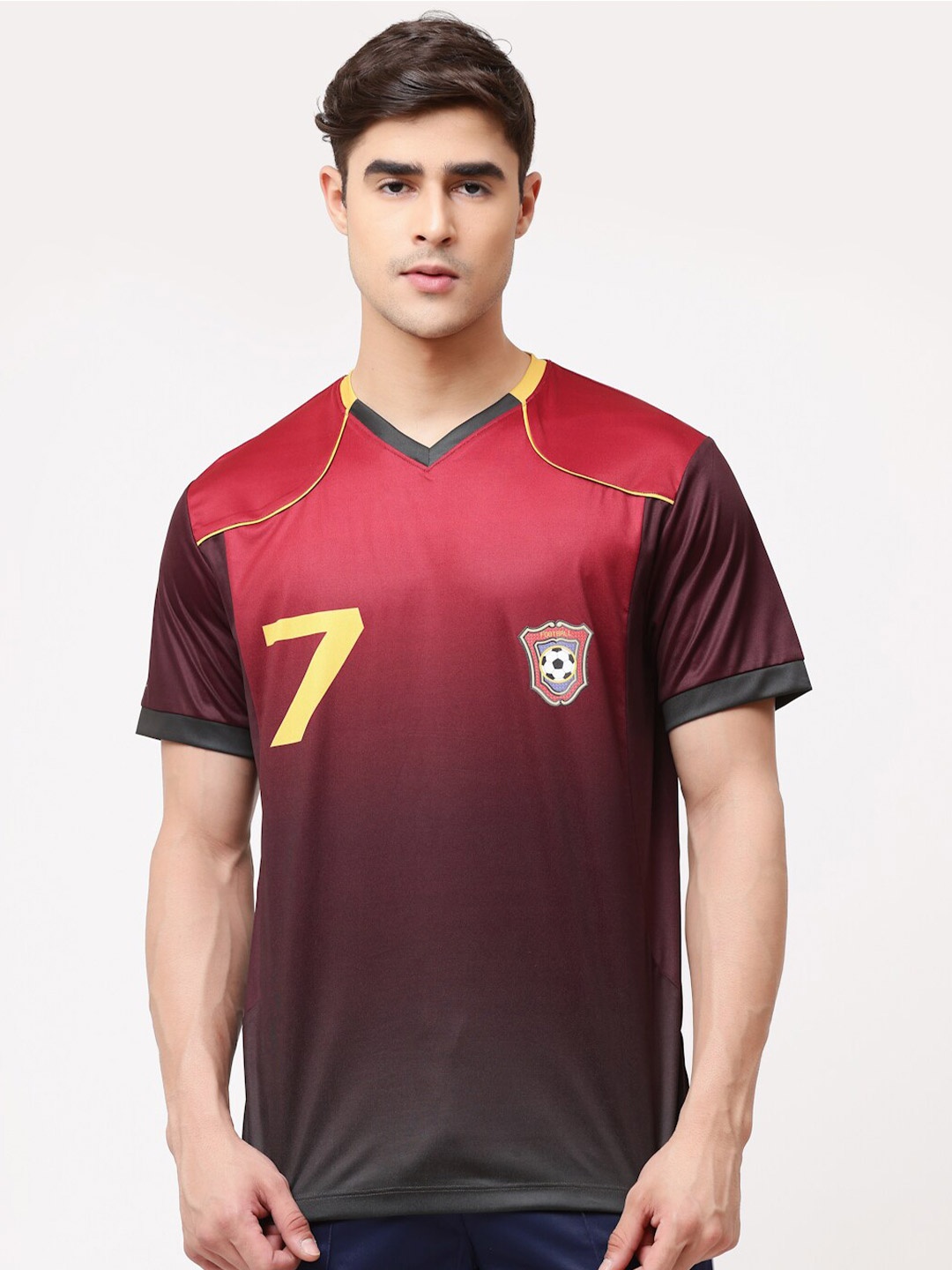 

Shiv Naresh Men Printed Round Neck T-shirt, Maroon