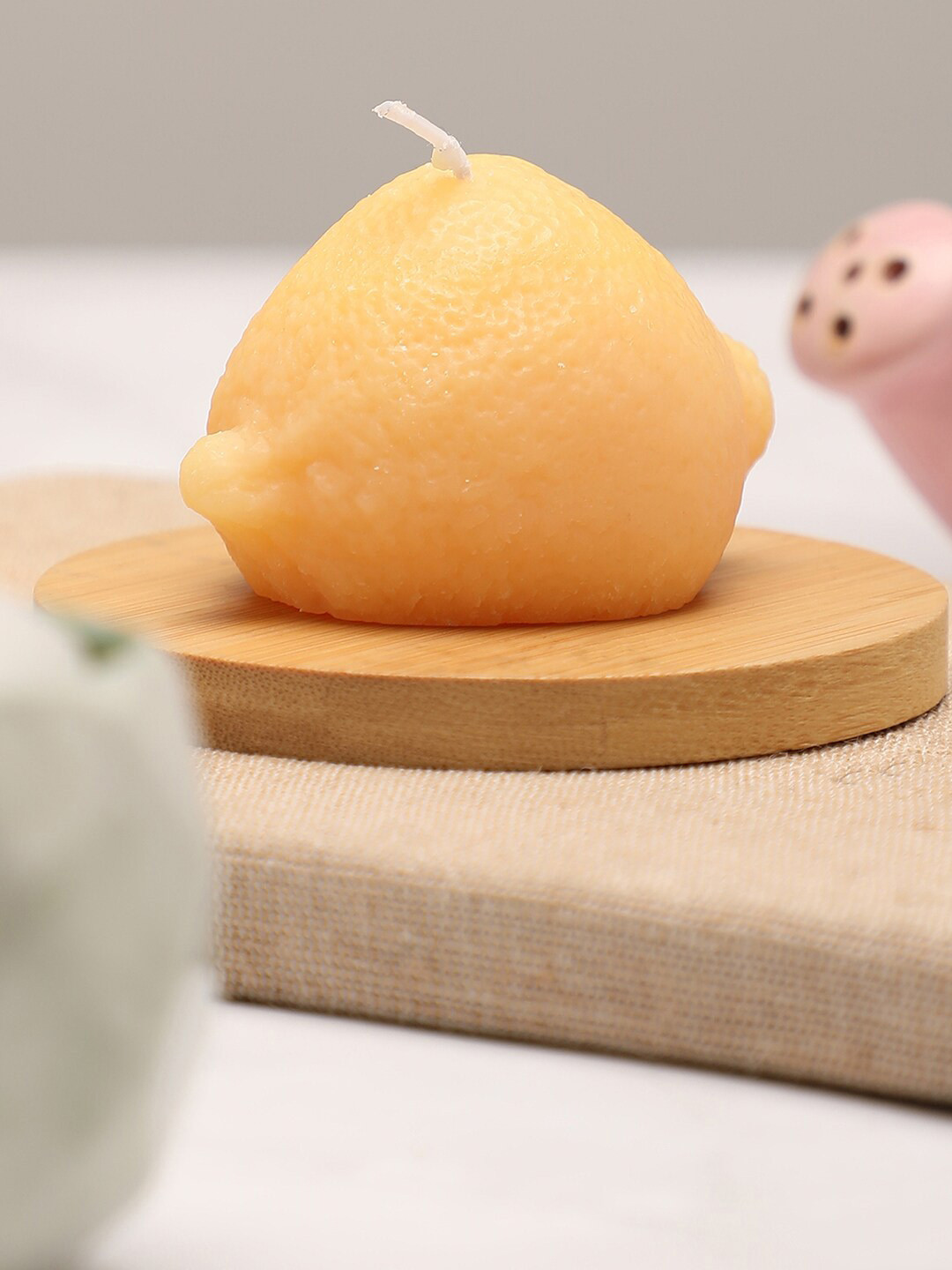 

Bonhomie Yellow Lemon Shaped Scented Wax Candle