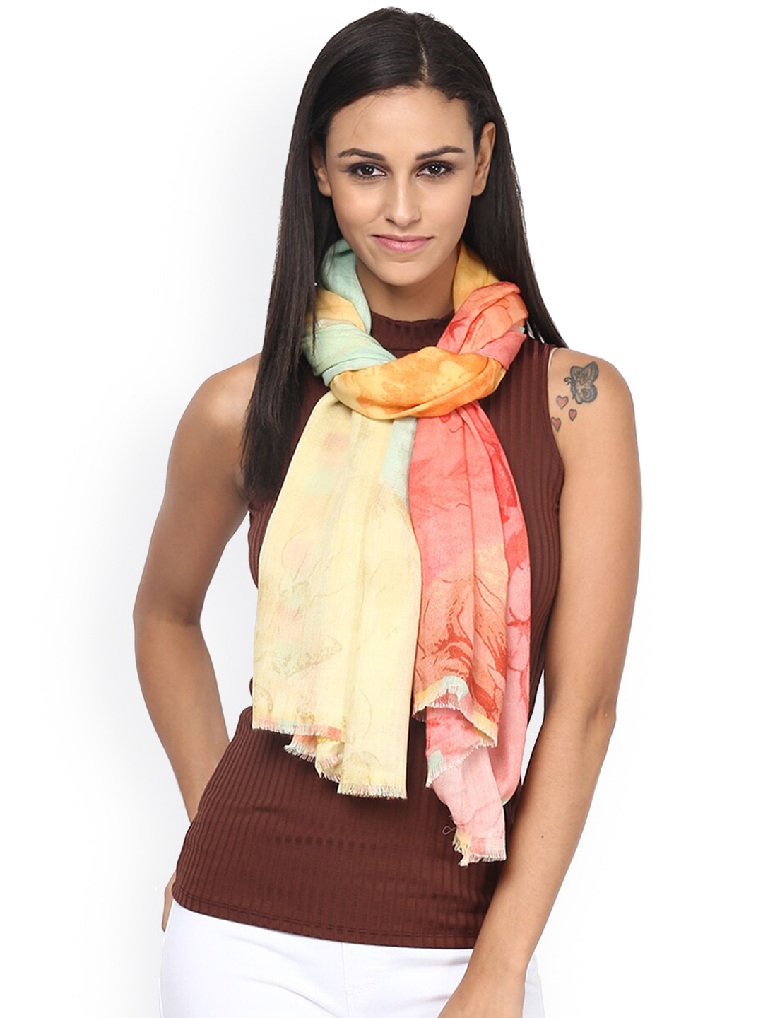 

SHINGORA Women Blue & Red Printed Shawl