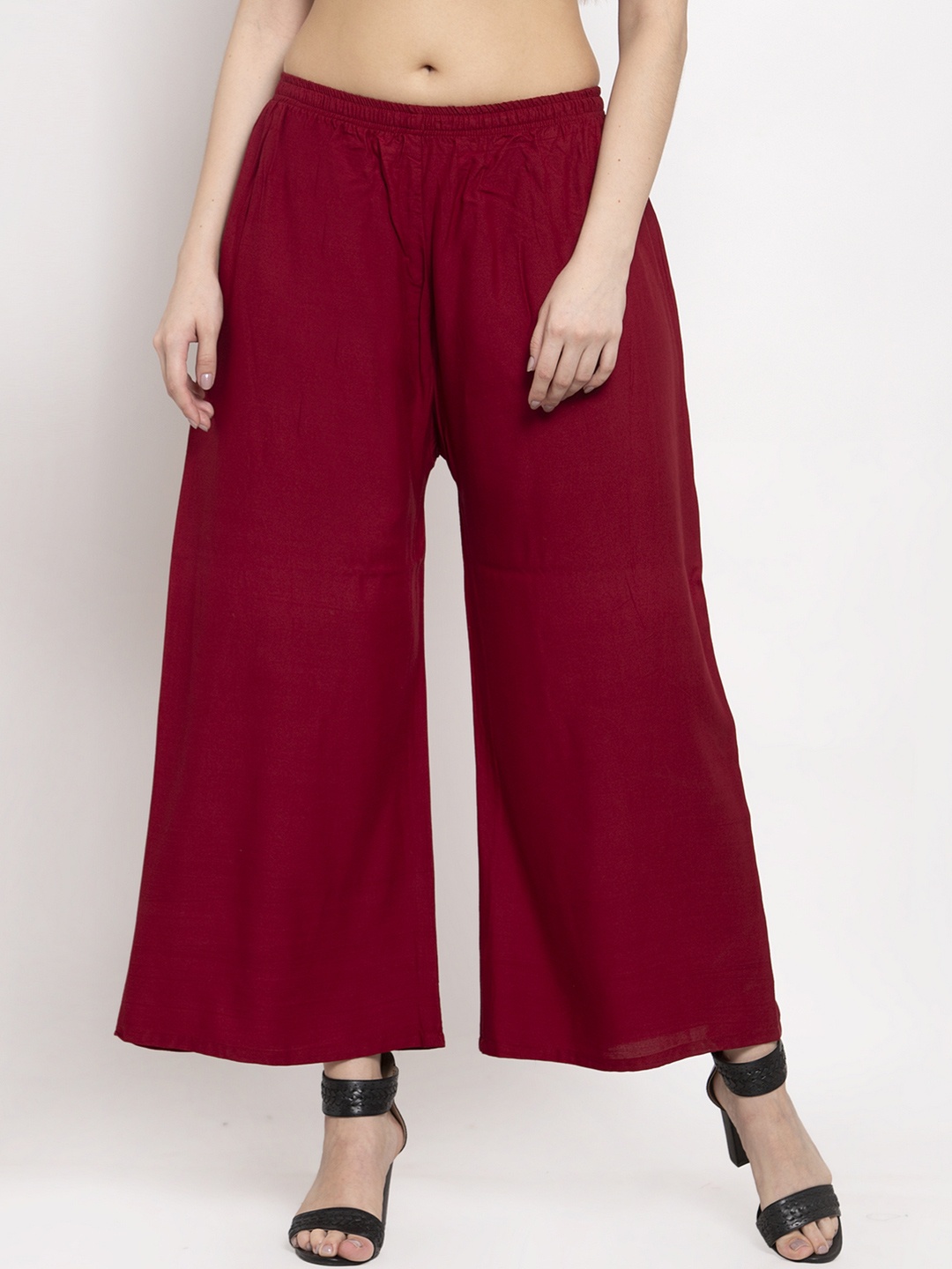 

borse lele Women Maroon Wide Leg Palazzo