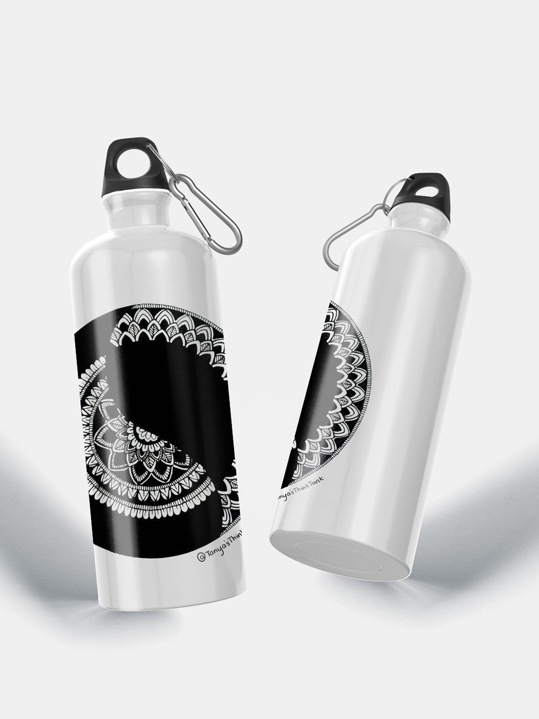 

macmerise White Yin Yang Design Printed BPA Free Sipper Water Bottle 750 Ml