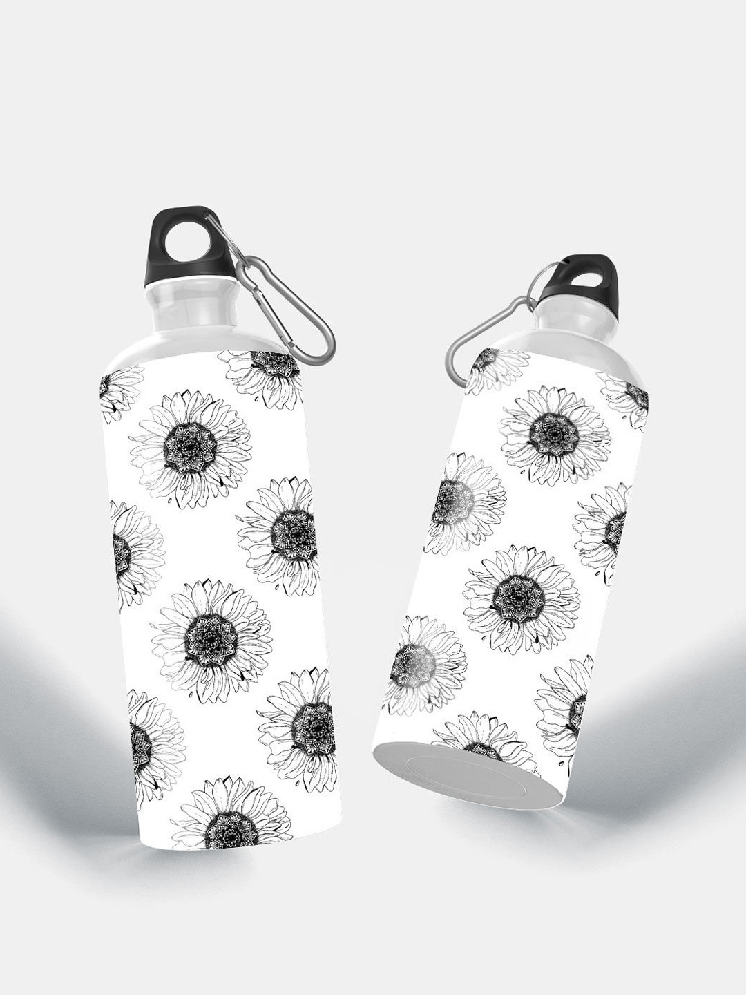 

macmerise White Sunflower Design Printed BPA Free Sipper Water Bottle 750 Ml