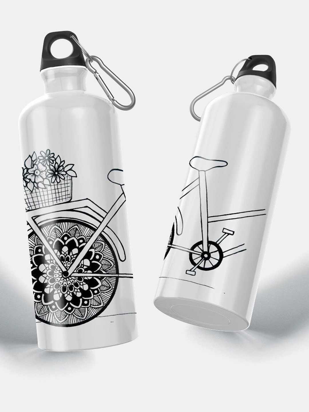 

macmerise White Bicycle Printed BPA Free Sipper Water Bottle 750 Ml