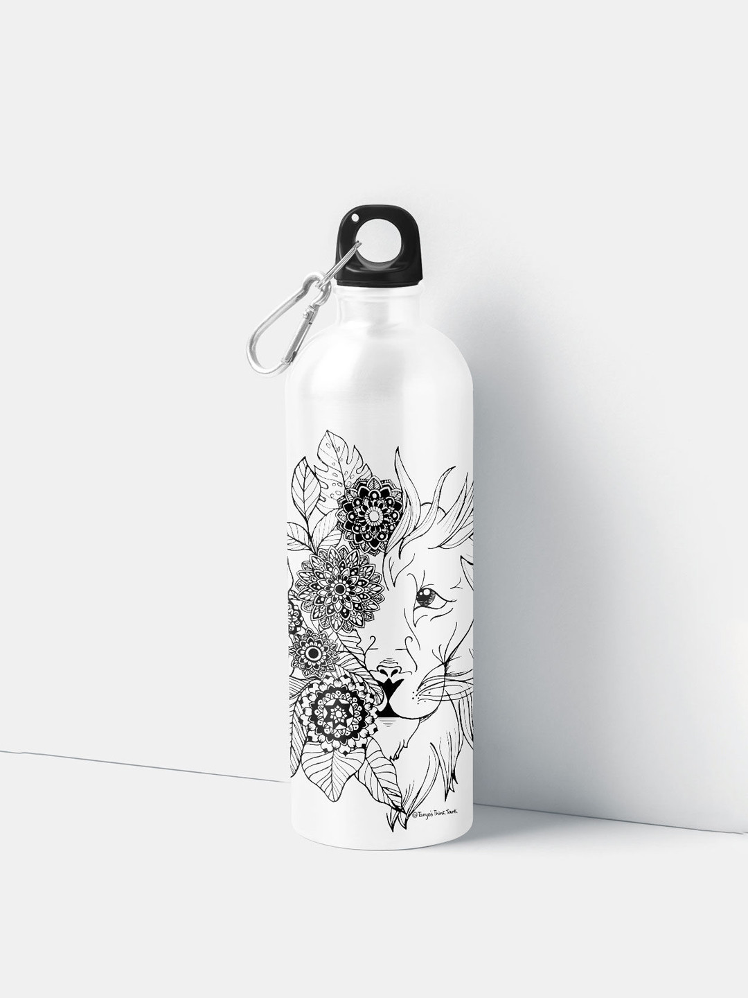 

macmerise White & Black Floral Printed Aluminum Sipper Water Bottle