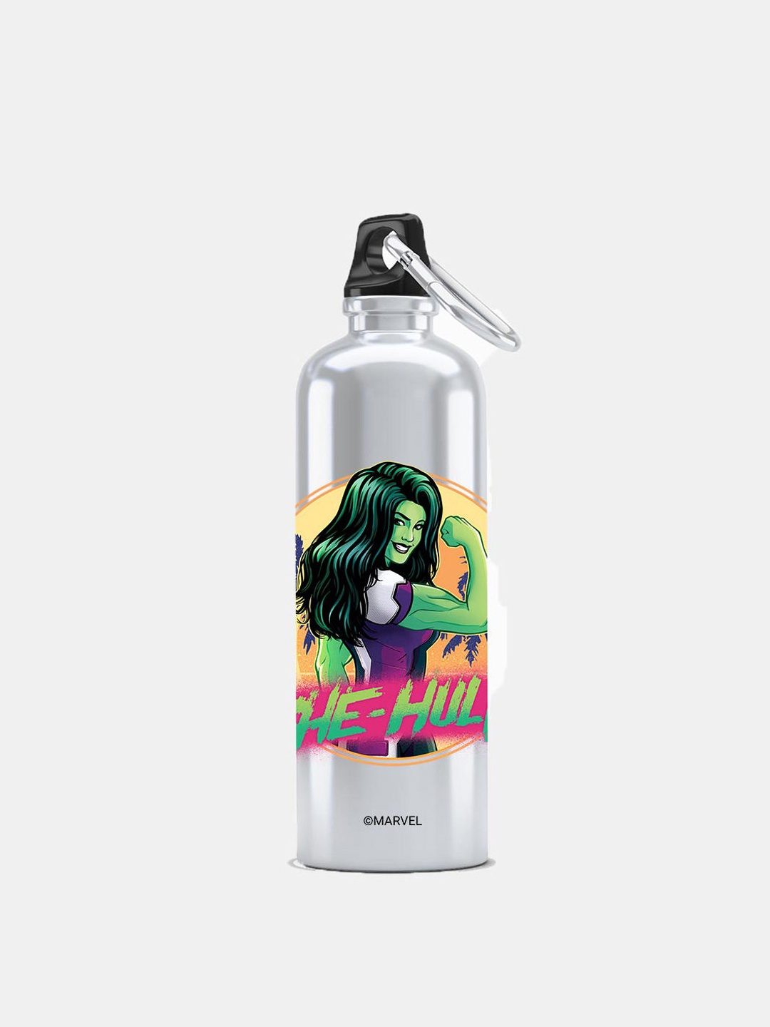 

macmerise White Printed Aluminium Sipper Water Bottle 750 Ml