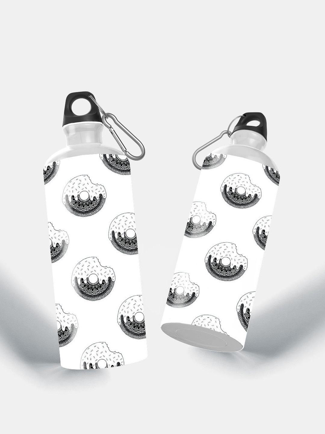 

macmerise White Donut Design Printed BPA Free Sipper Water Bottle 750 Ml