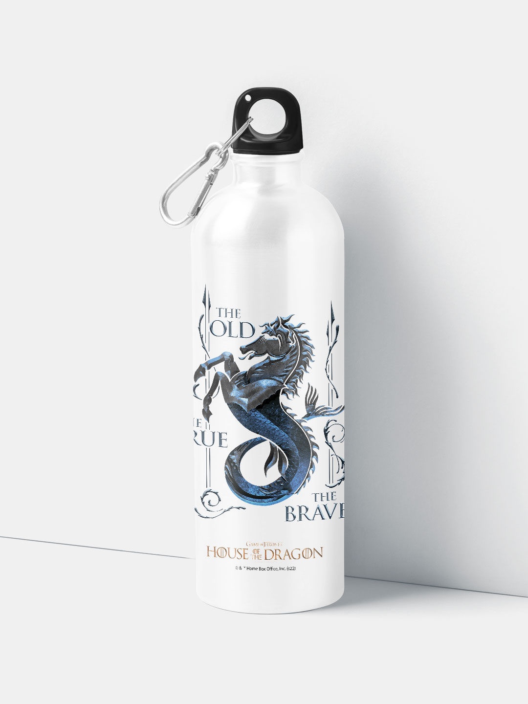 

macmerise White Blue House of Dragon Aluminium Sipper Water Bottle 750 Ml
