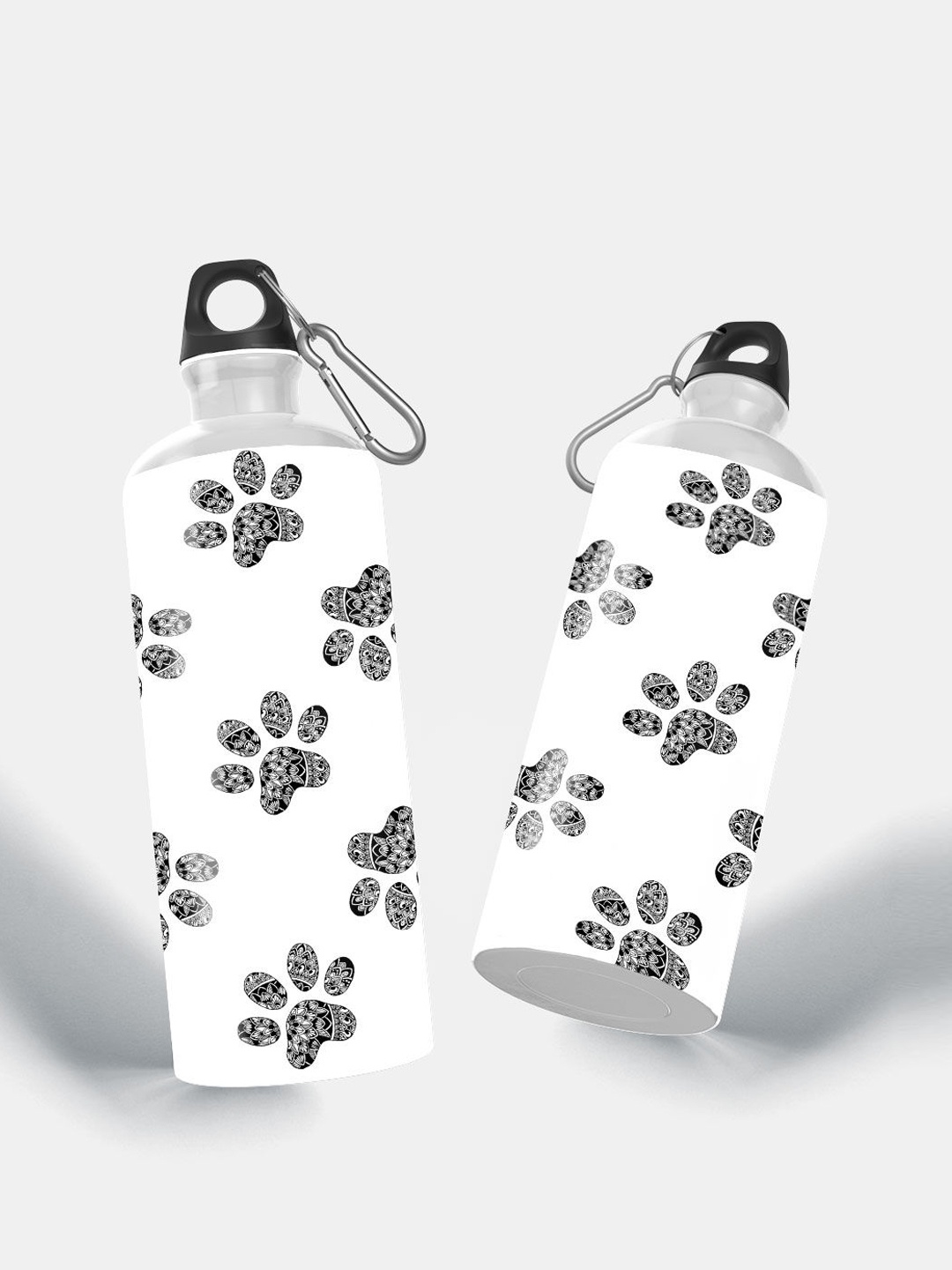 

macmerise White Printed Paws Pattern Design Aluminium Sipper Water Bottle 750 Ml