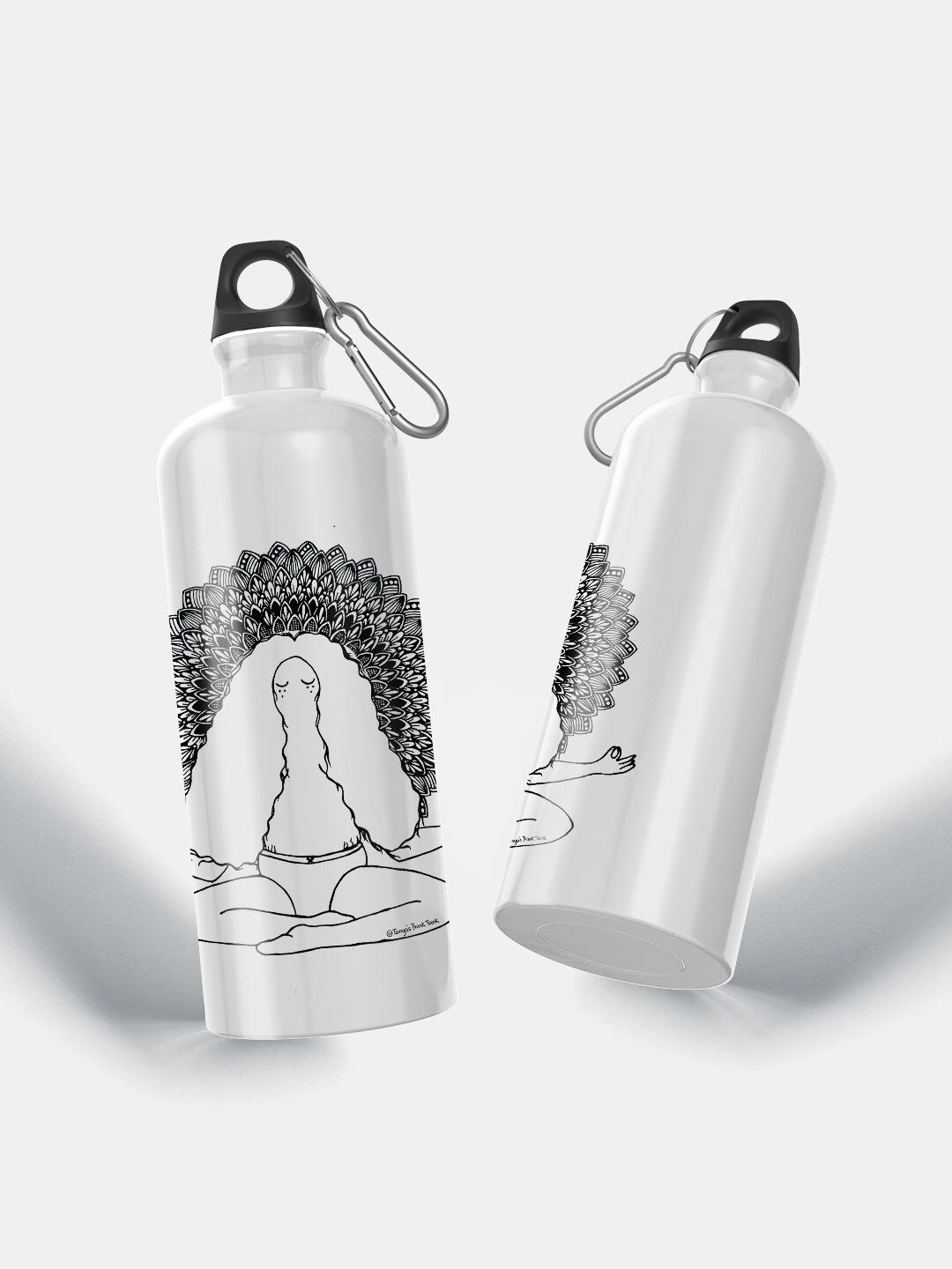 

macmerise White Printed Peace Design Aluminium Sipper Water Bottle 750 Ml