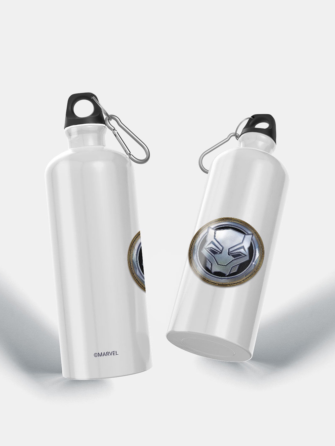 

macmerise White Wakanda Forever Vibarnium Design BPA Free Sipper Water Bottle 750 Ml