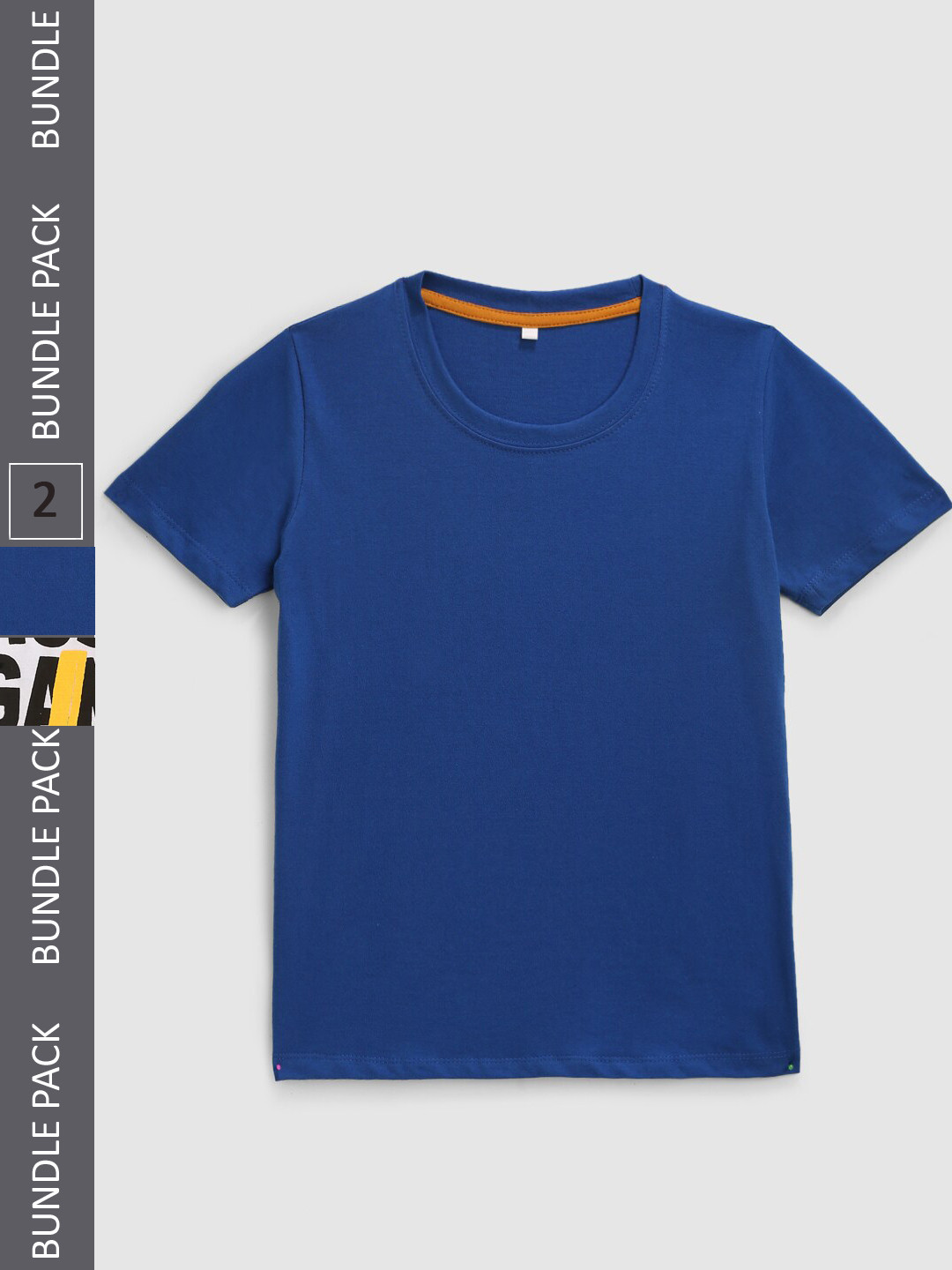 

HERE&NOW Boys Blue & White Typography Printed Pack Of 2 Cotton T-shirt