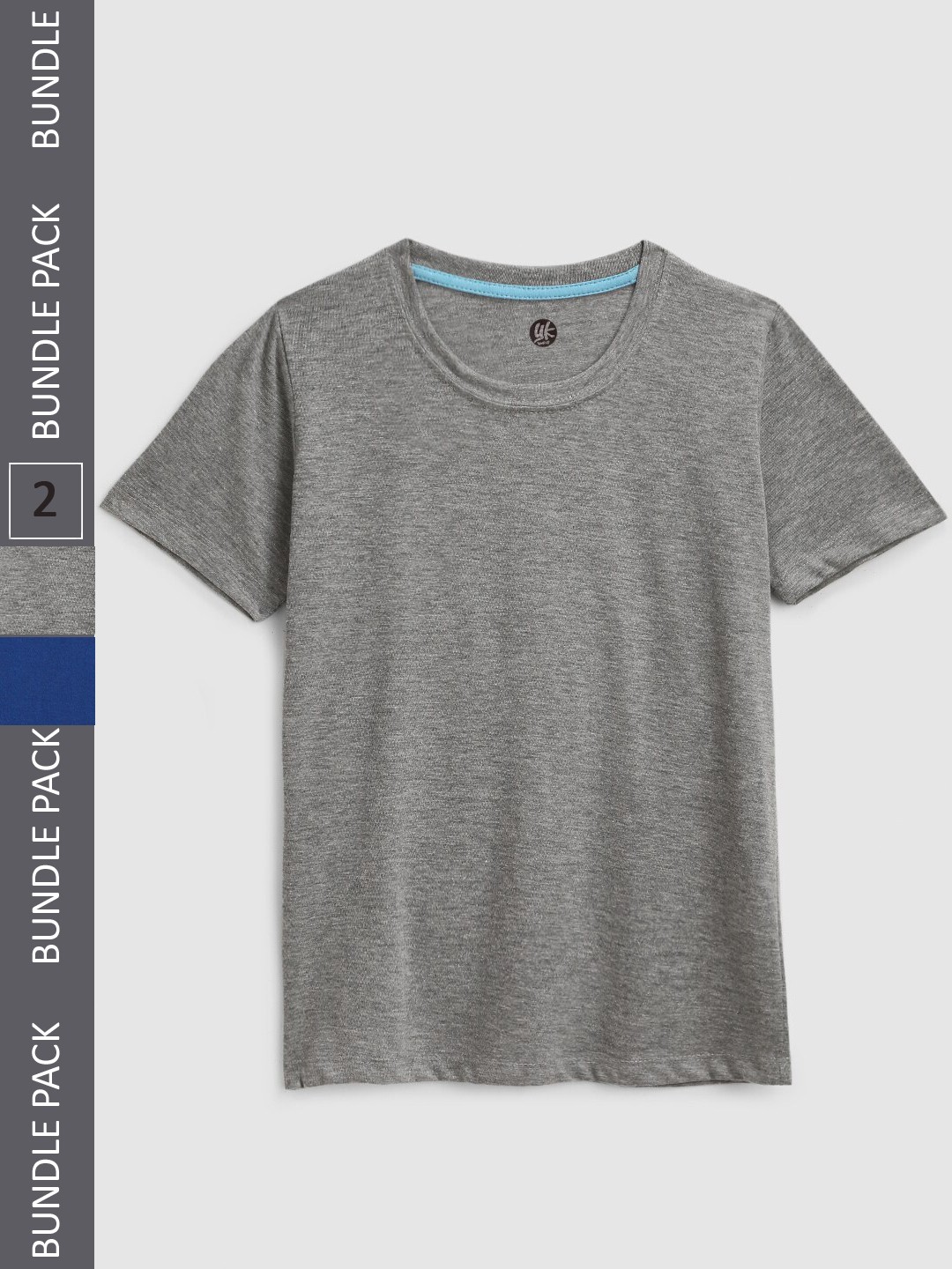 

HERE&NOW Boys Blue & Grey Pack Of 2 Cotton T-shirt