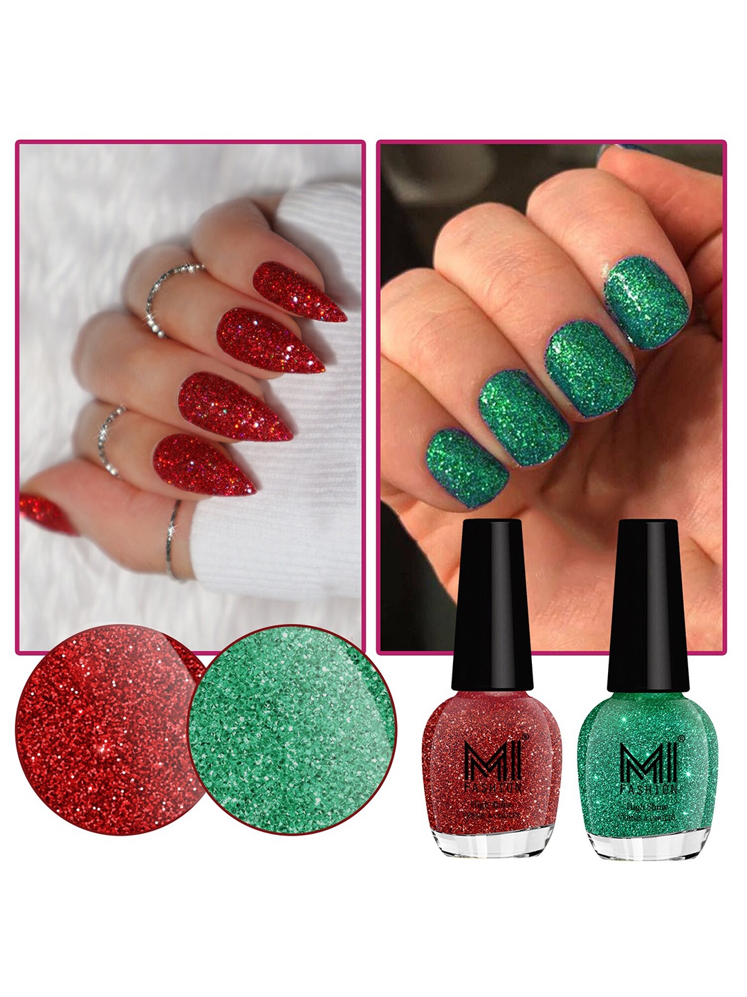 

MI FASHION Vernis A Ongles Set Of 2 High Shine Long-Stay Nail Polish 15ml Each - Radium 790 & Red 792