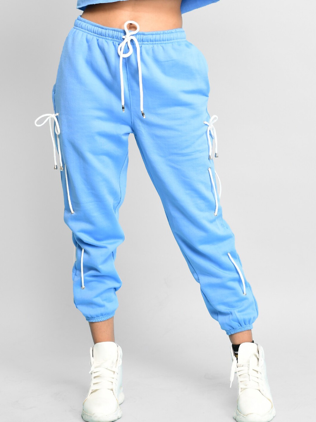 

Athlizur Women Blue Solid Lacey Lagoon Joggers