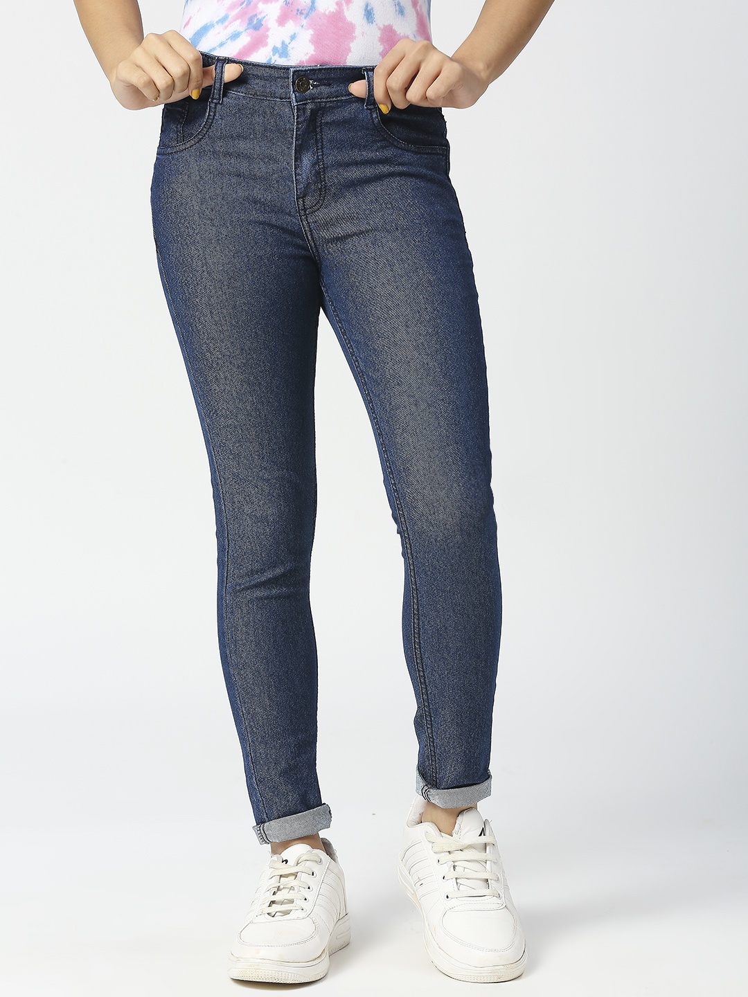 

JUSTICE Girls Navy Blue Slim Fit Stretchable Jeans