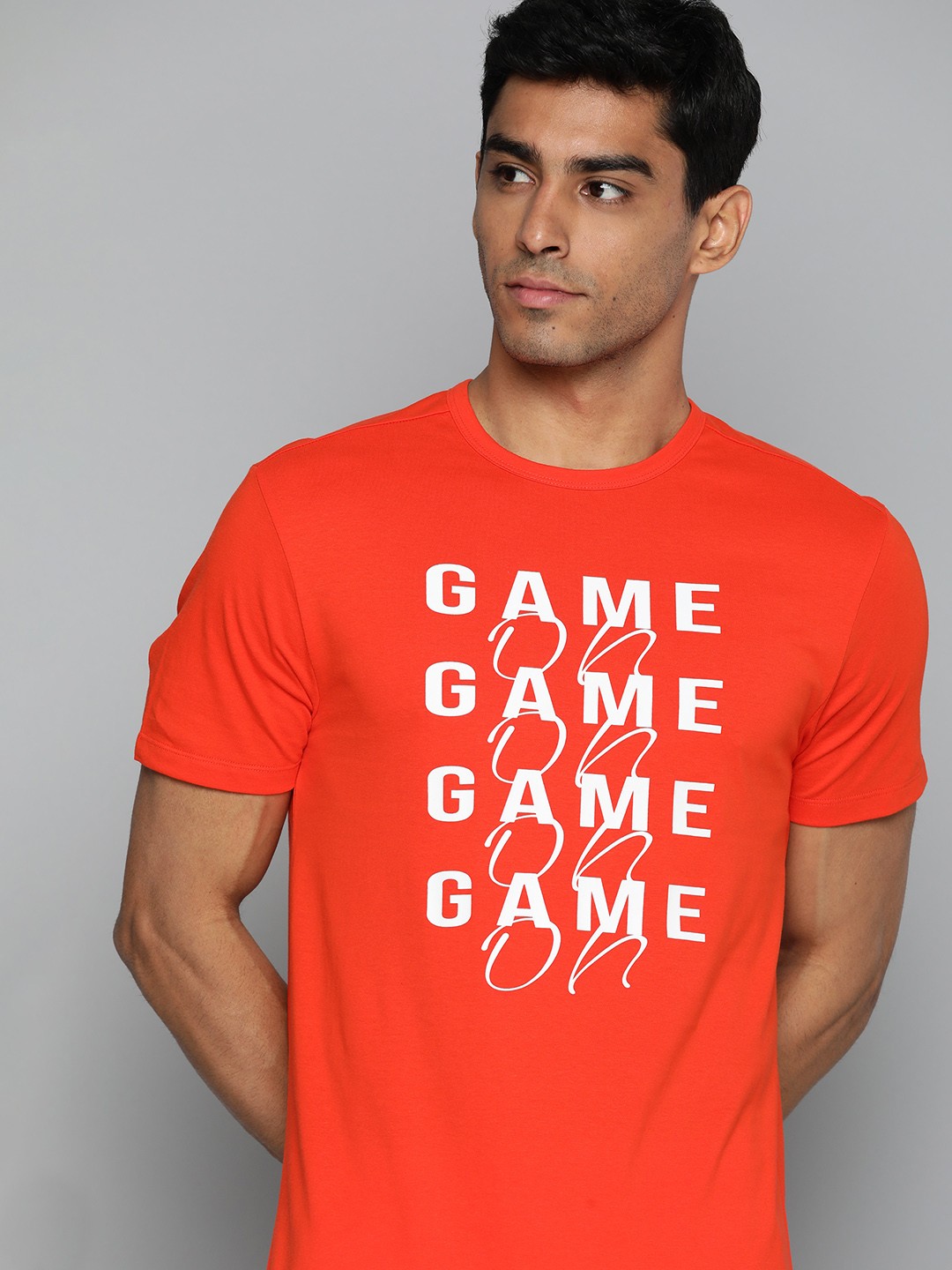

HRX by Hrithik Roshan Men Typography Printed Pure Cotton T-shirt, Orange