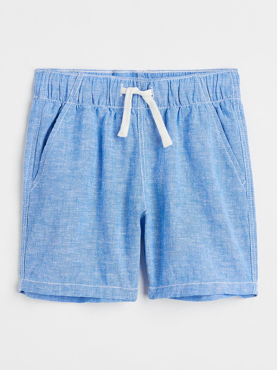 

H&M Boys Linen-Blend Pull-On Shorts, Blue