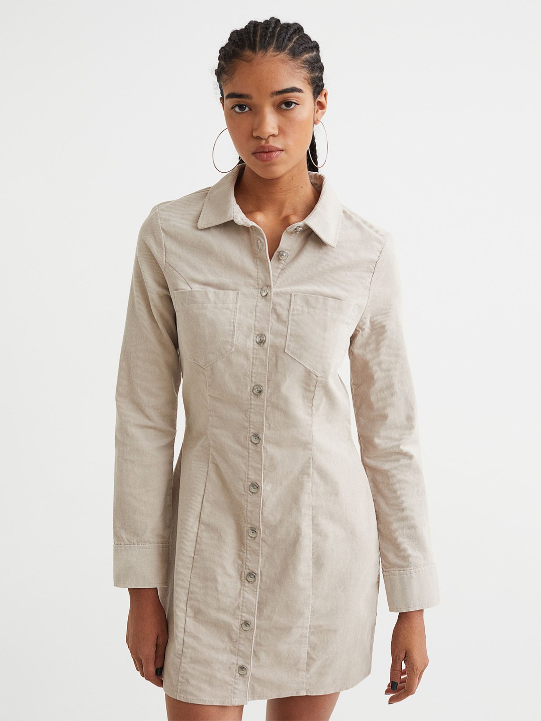 

H&M Women Beige Shirt Dress