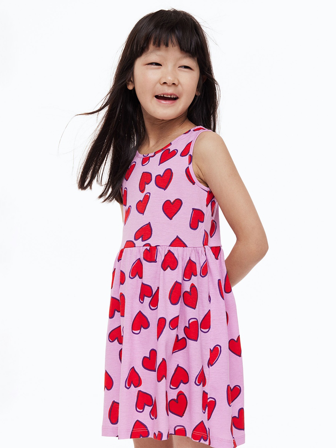 

H&M Pink Patterned Jersey Dress