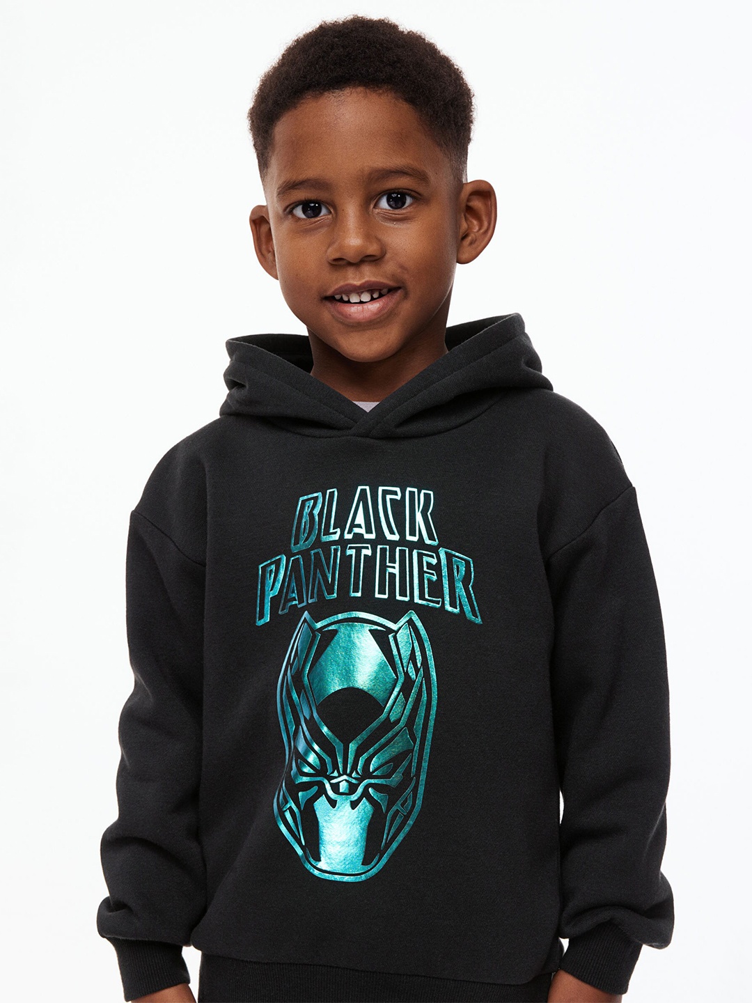 

H&M Boys Black Printed Hoodie