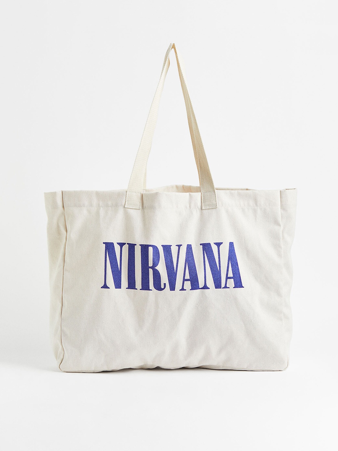 

H&M White Printed Canvas Shopper