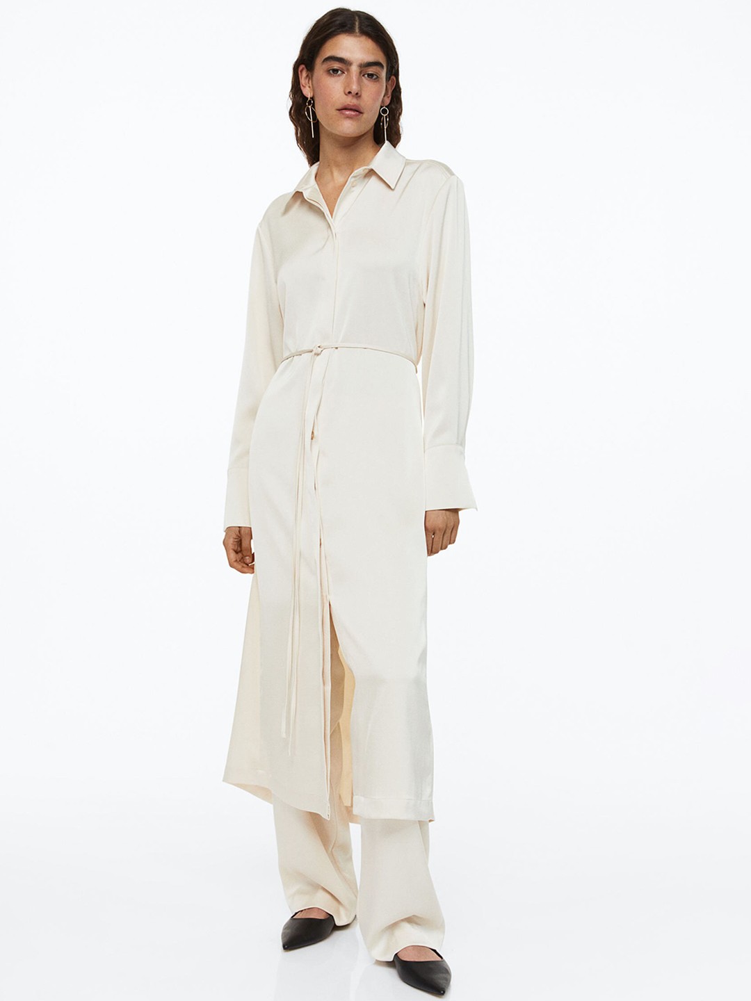 

H&M Women White Straight Trousers
