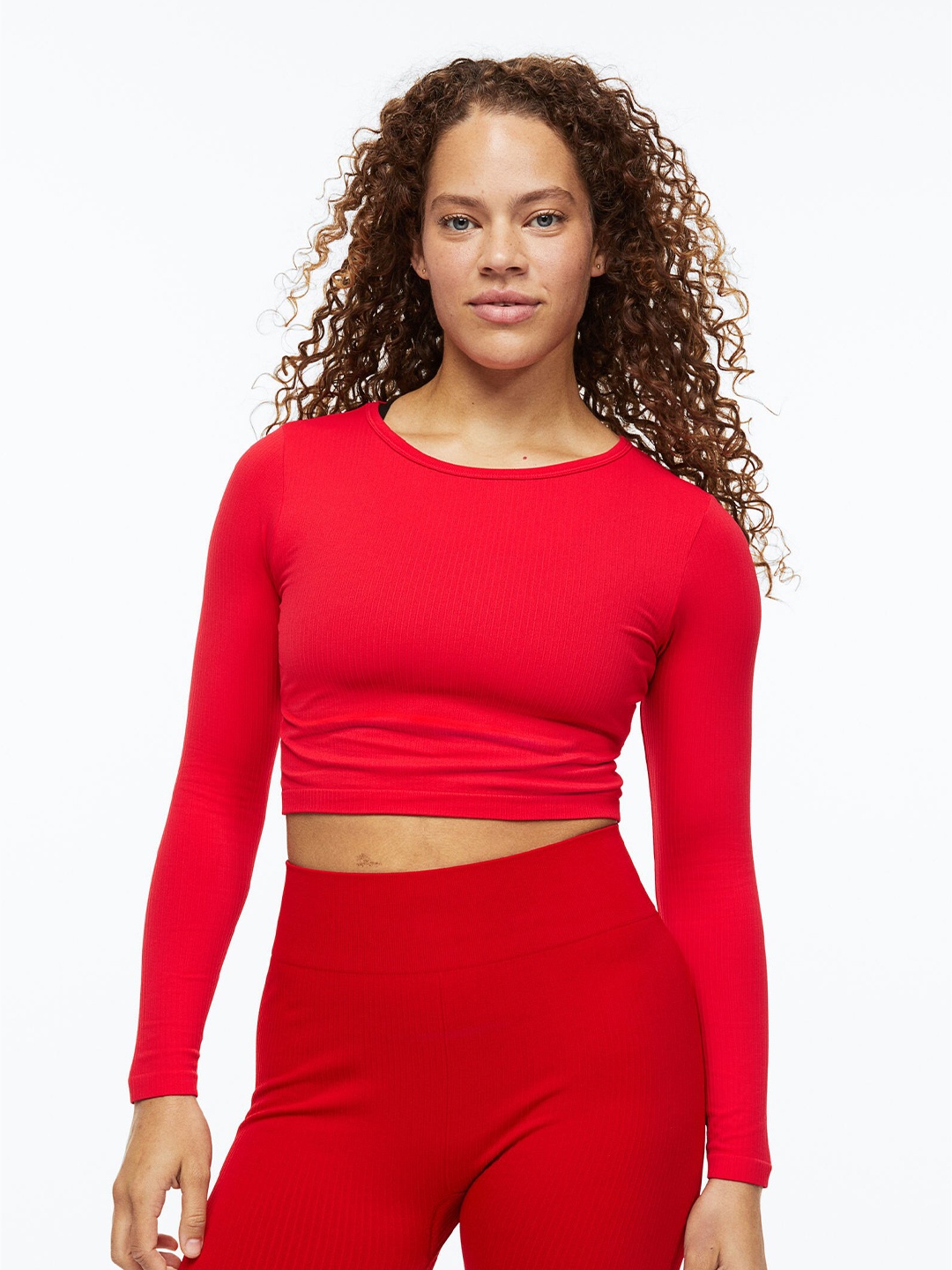 

H&M Red Seamless Sports Top In DryMove