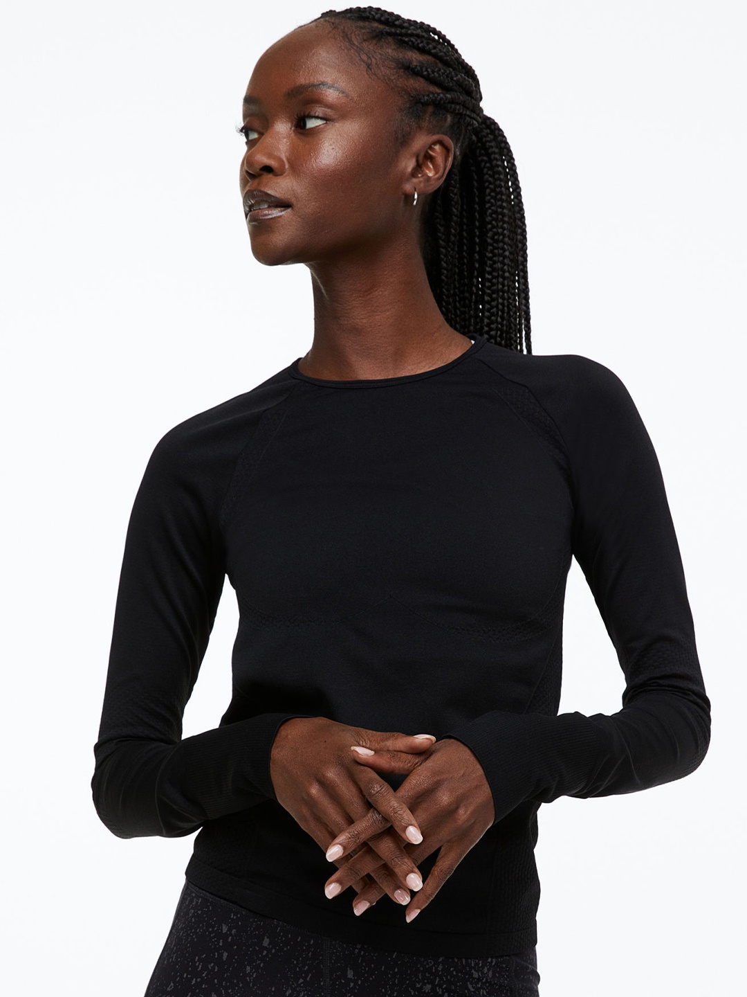 

H&M Black Seamless Sports Top In DryMove