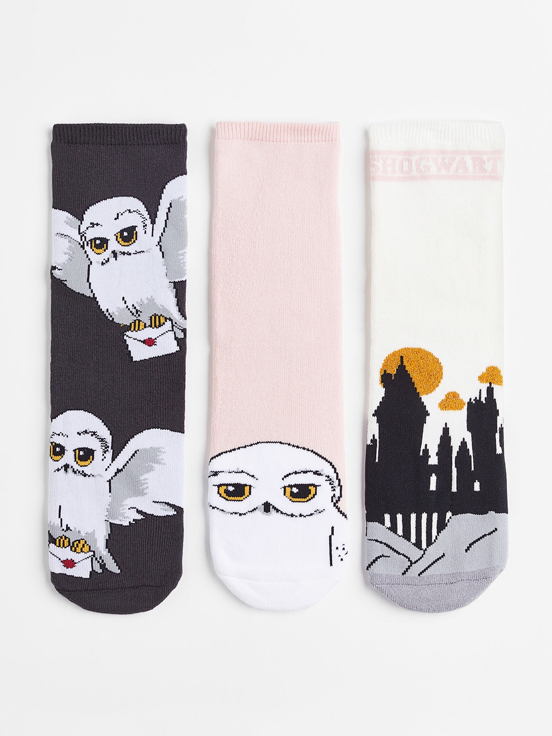 

H&M Girls 3-pack terry socks, Black