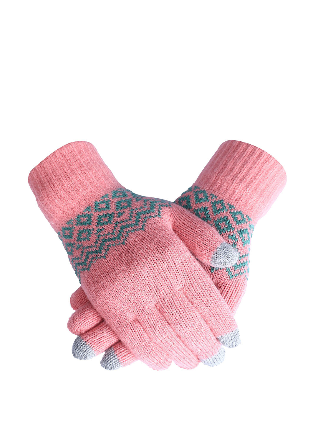 

LOOM LEGACY Men Orange & Blue Printed Acrylic Gloves