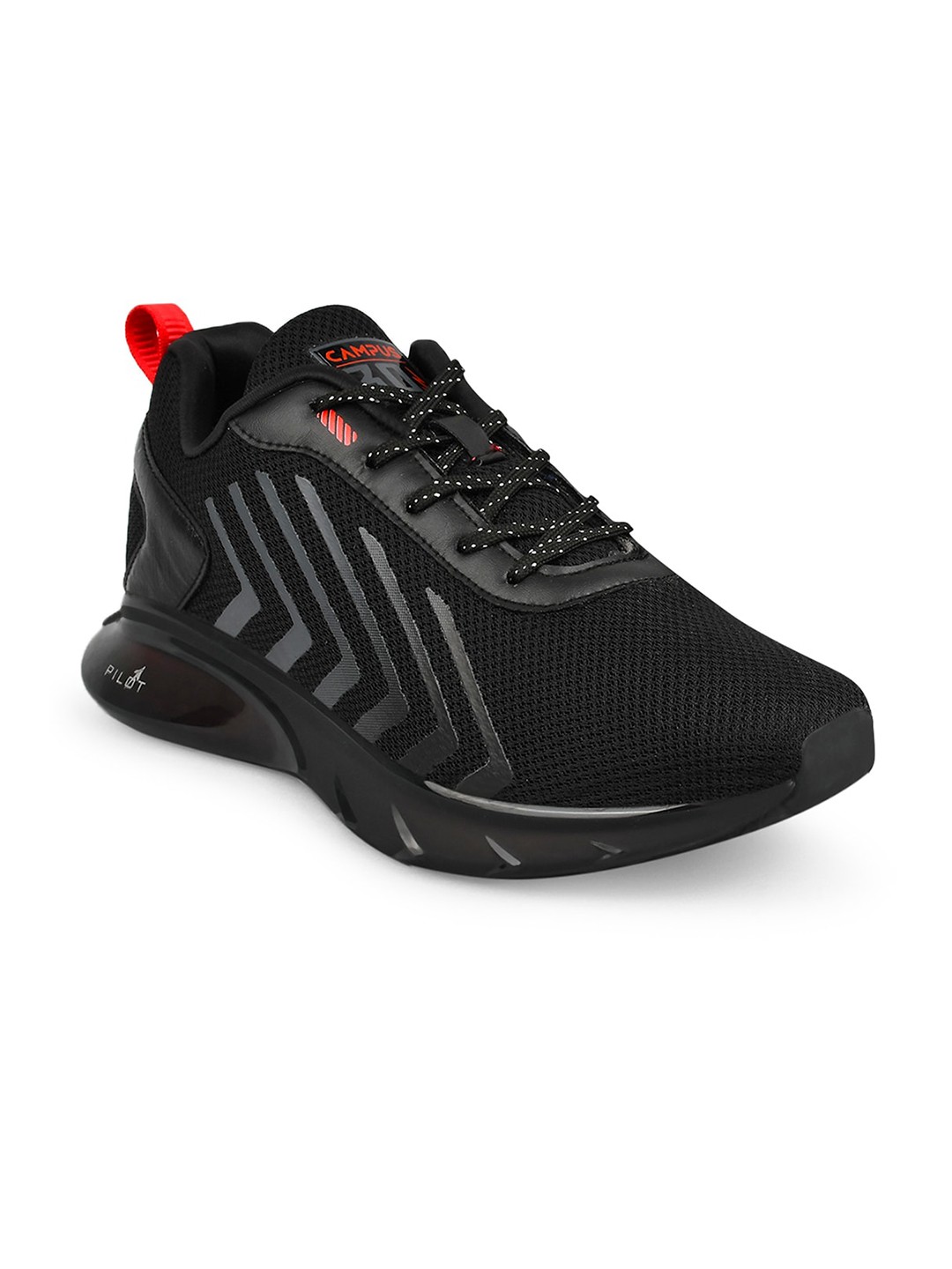 

Campus Men Black Mesh Running Shoes
