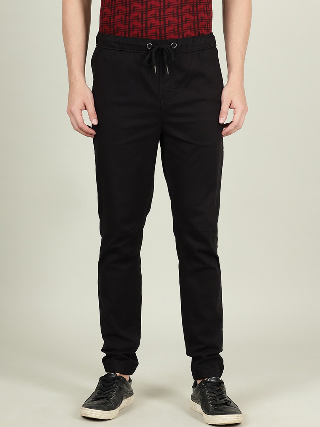 

Crocodile Men Black Smart Slim Fit Cotton Trouser