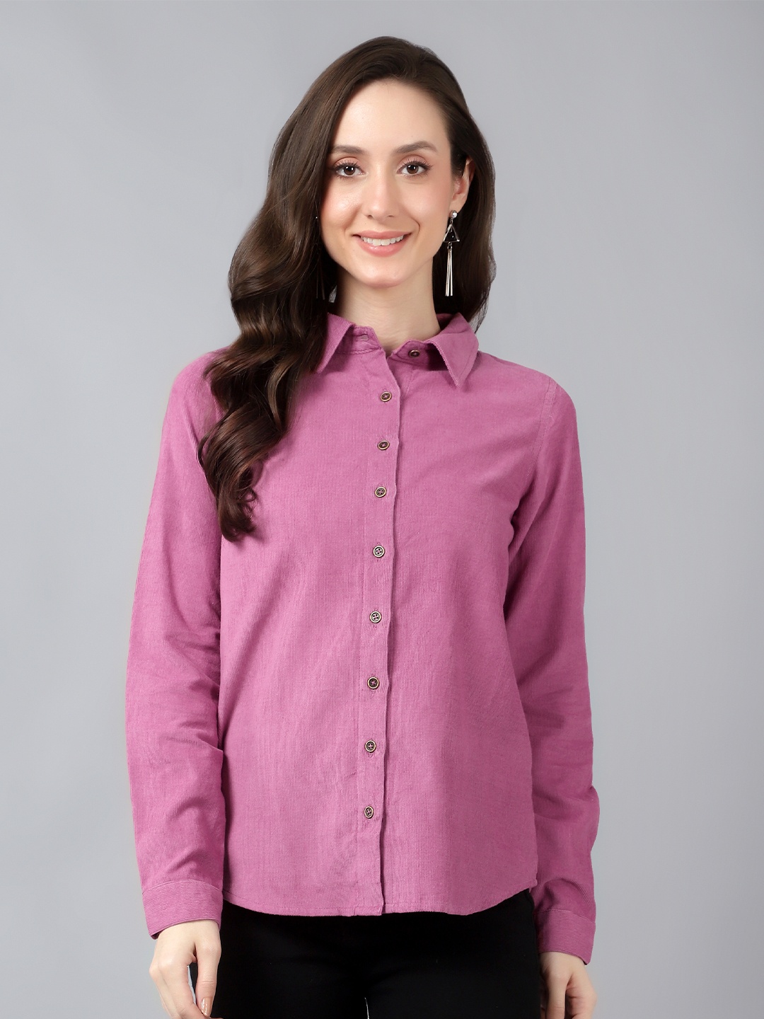 

Bani Women Pink Classic Cotton Casual Shirt