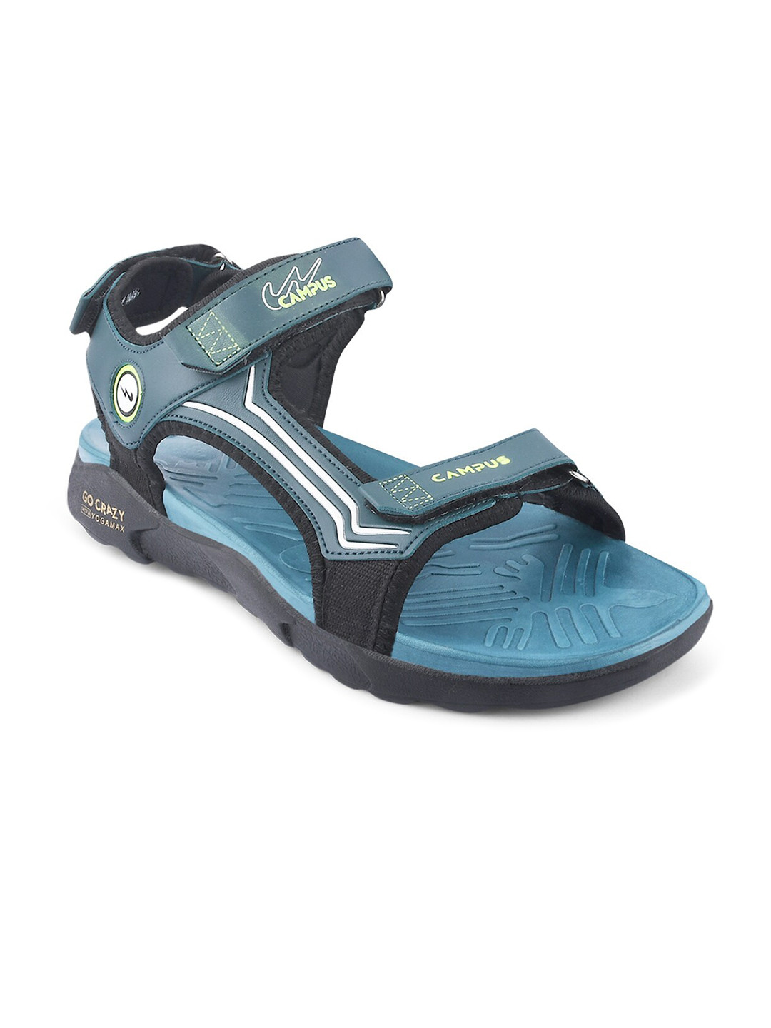 

Campus Men Grey & Blue Sports Sandals