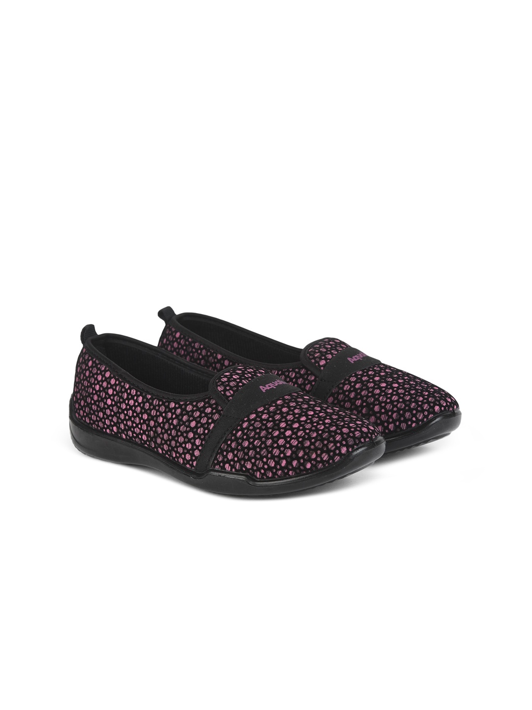 

Aqualite Women Black Printed Slip-On Sneakers
