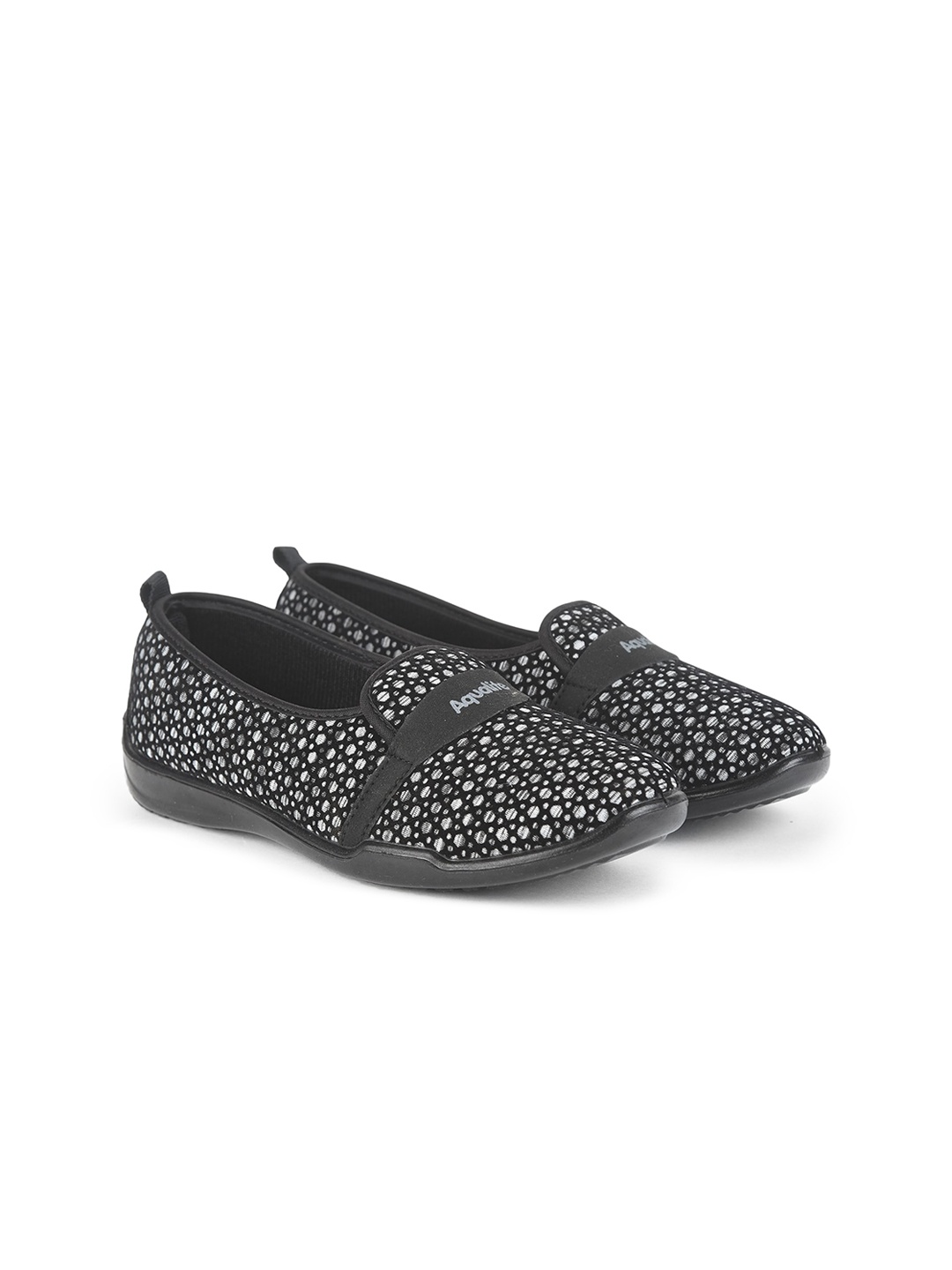 

Aqualite Women Black Printed Slip-On Sneakers
