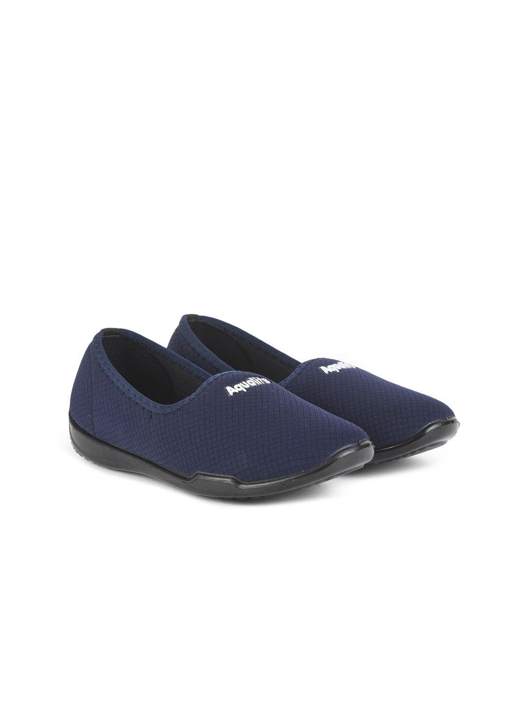 

Aqualite Women Navy Blue Woven Design Slip-On Sneakers