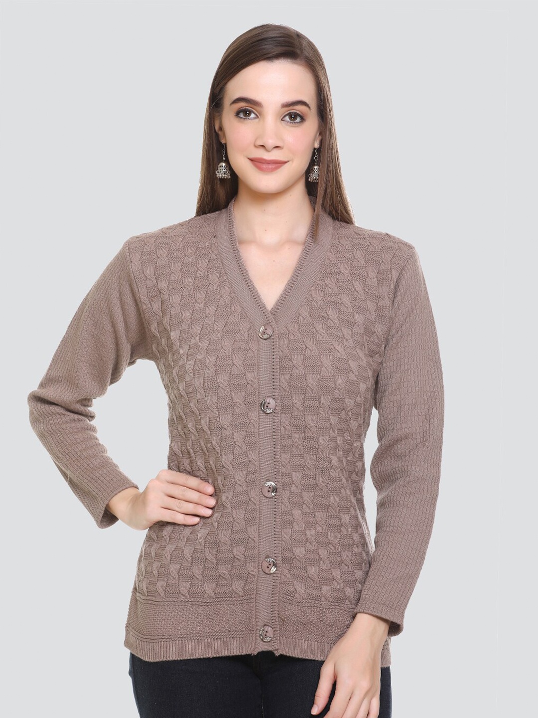 

NITSLINE Women Grey Acrylic Cardigan