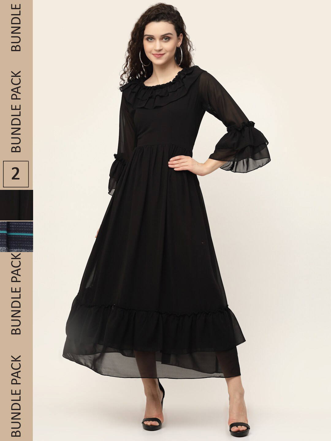 

MISS AYSE Green & White Pack of 2 Floral Printed Midi Dress