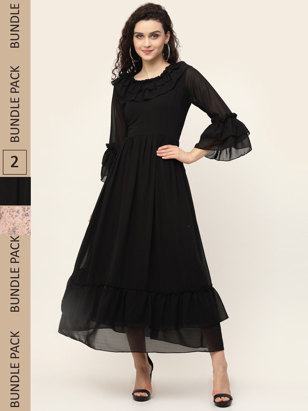 

MISS AYSE Pack of 2 Maxi Dress, Black