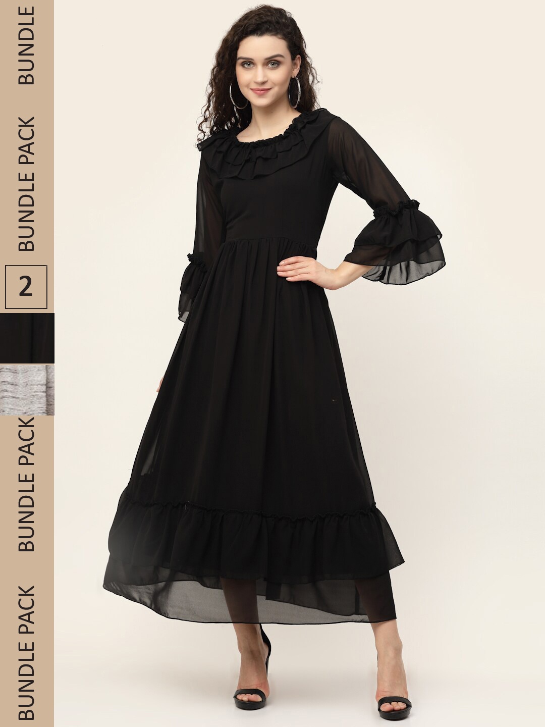 

MISS AYSE Pack of 2 Maxi Dress, Black