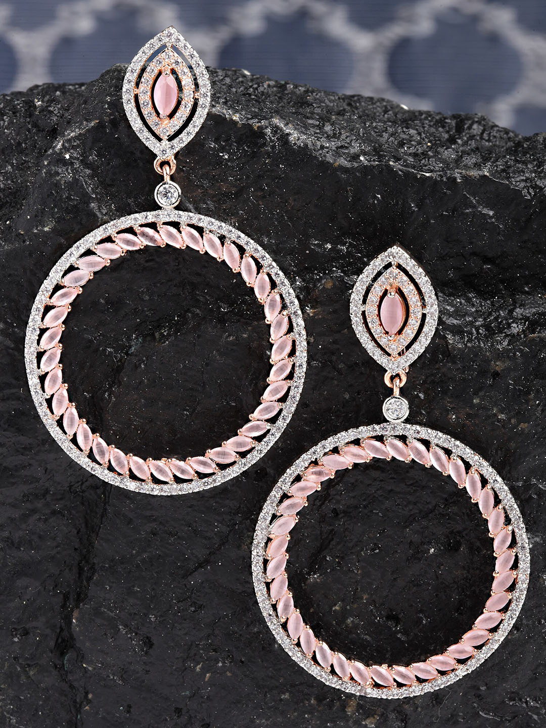 

KARATCART Pink Classic Drop Earrings