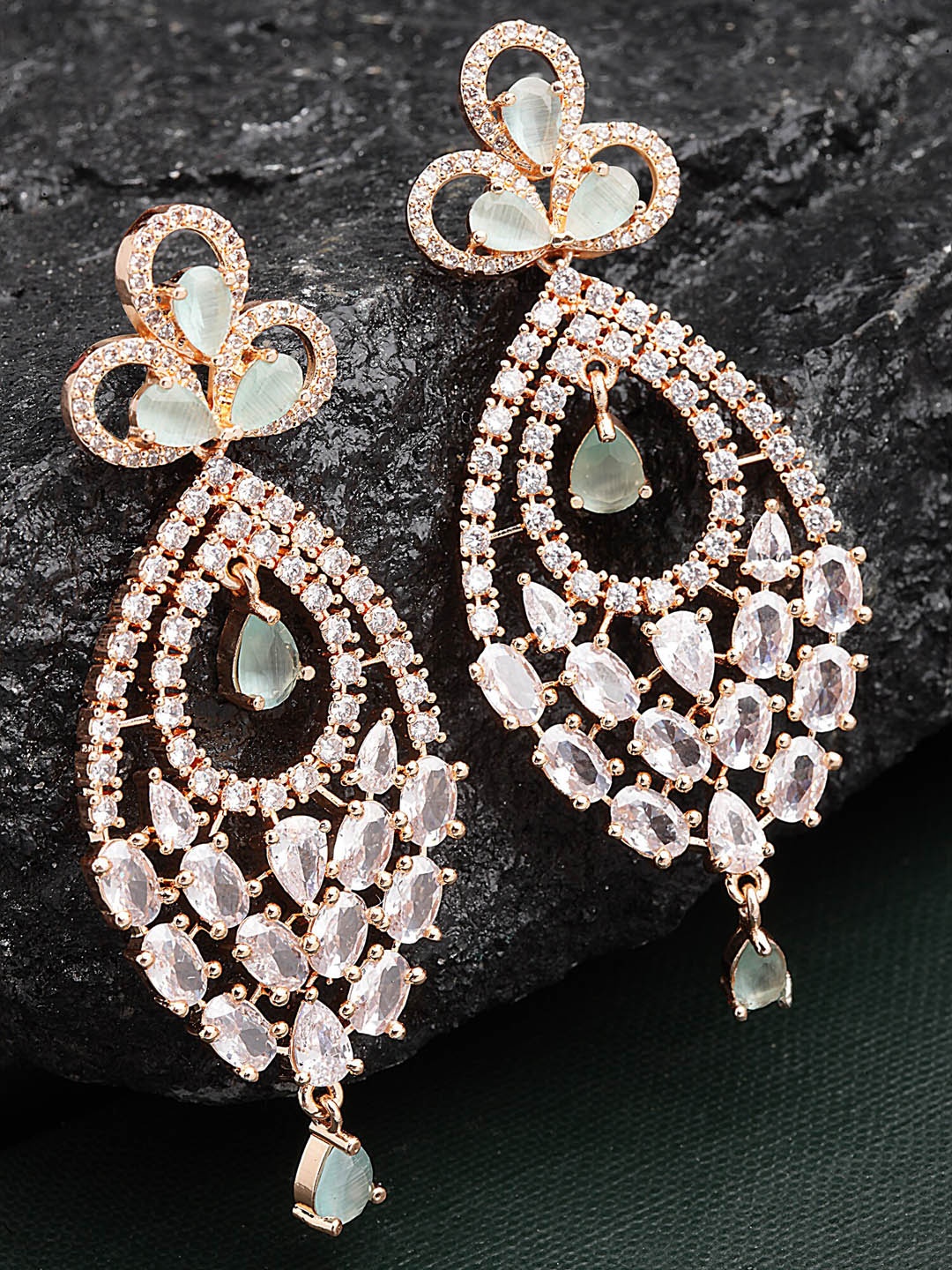 

KARATCART Lime Green Classic Drop Earrings