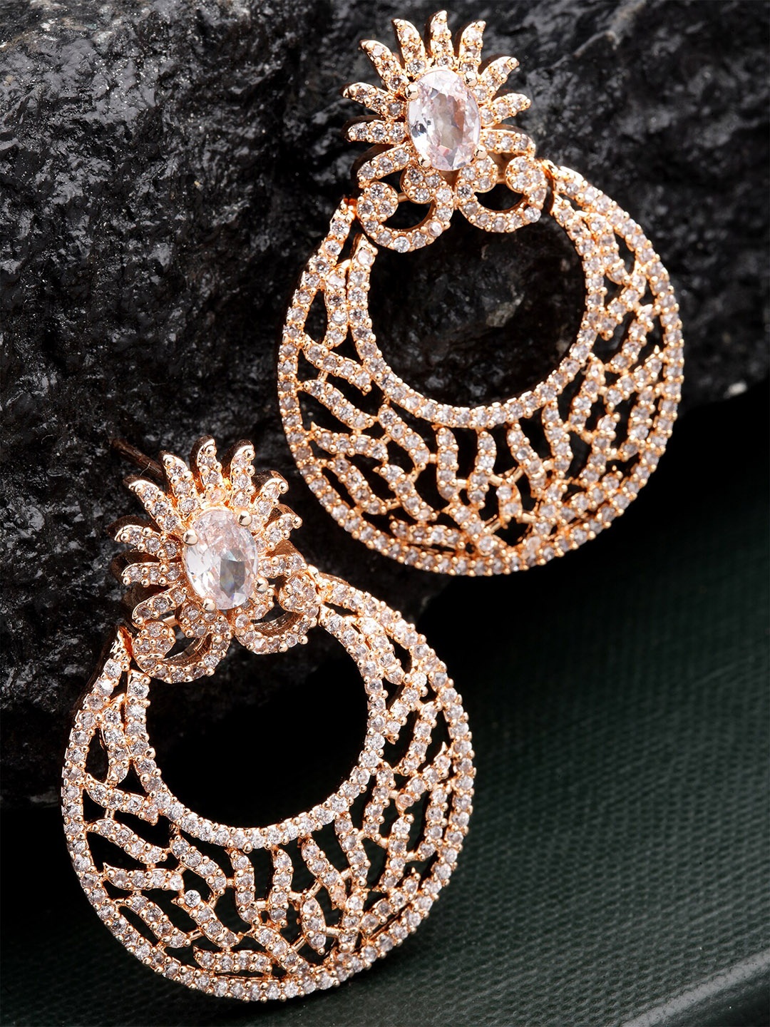 

KARATCART Rose Gold Plated Classic Drop Earrings