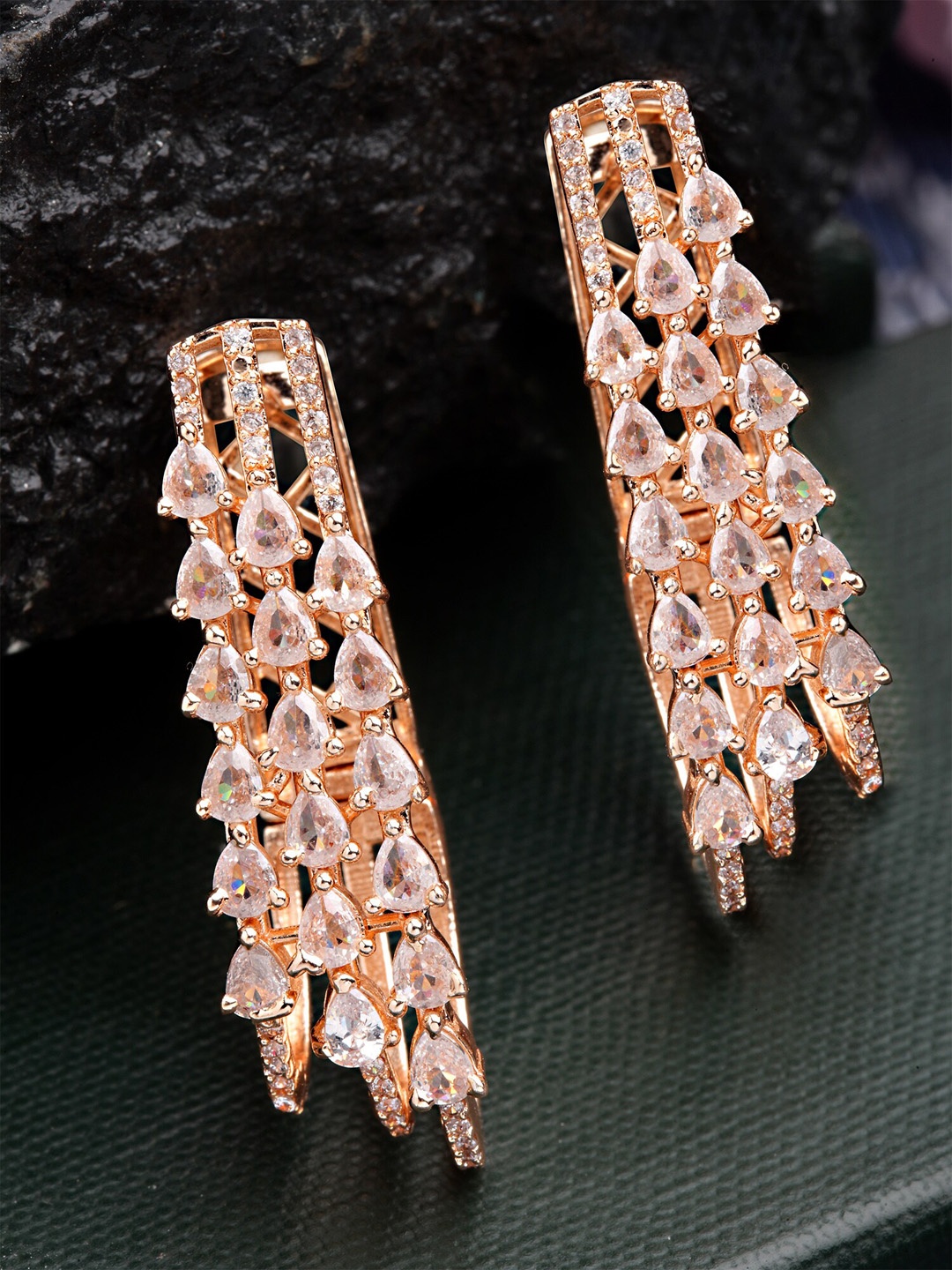 

KARATCART Rose Gold Plated Classic Drop Earrings