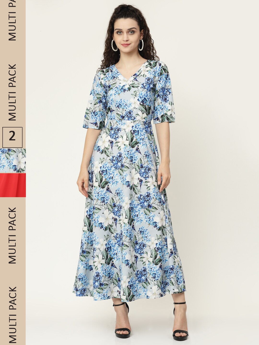 

MISS AYSE Multicoloured Georgette Maxi Maxi Dress, Multi