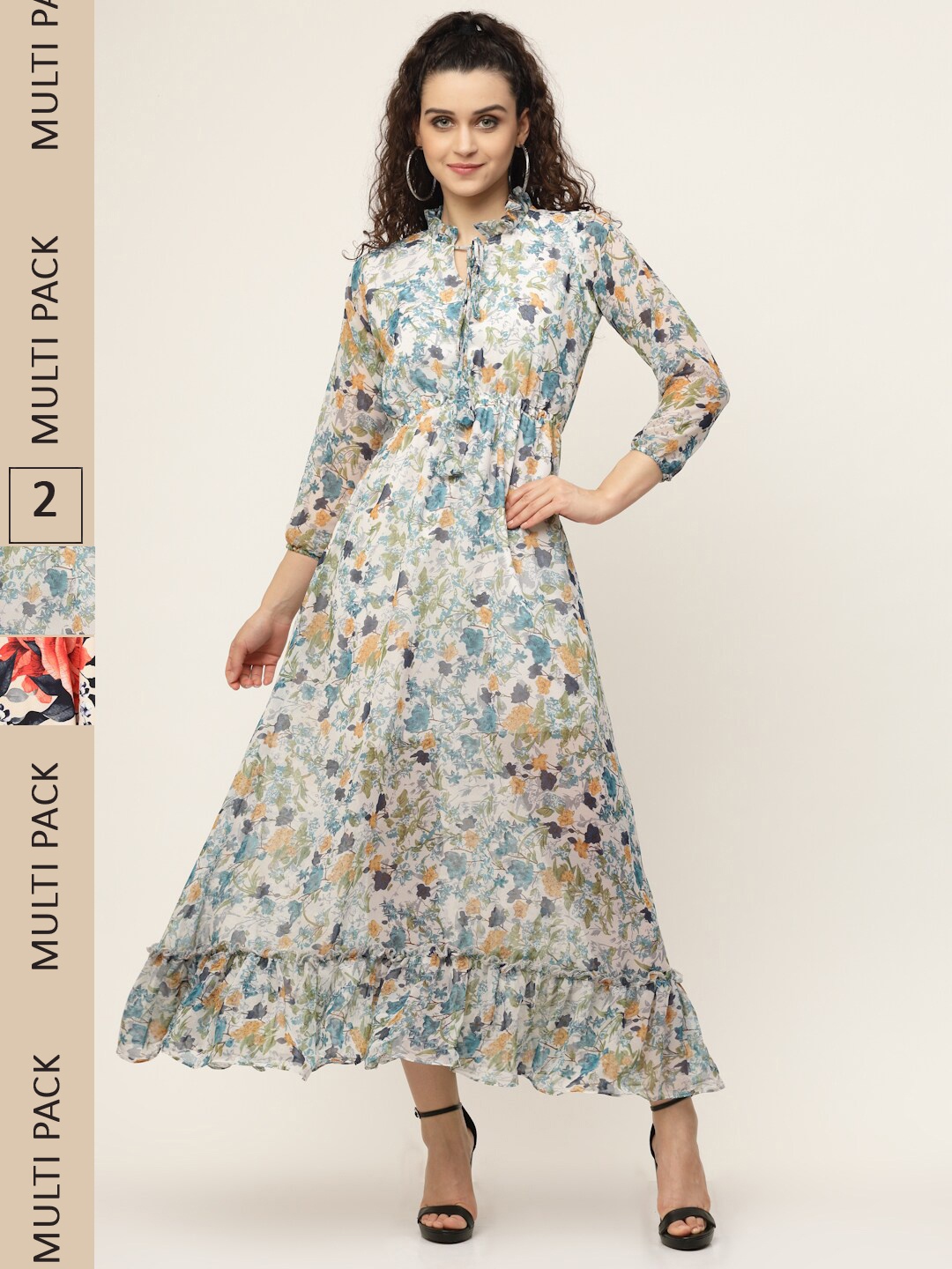 

MISS AYSE Multicoloured Floral Georgette Maxi Maxi Dress, Multi
