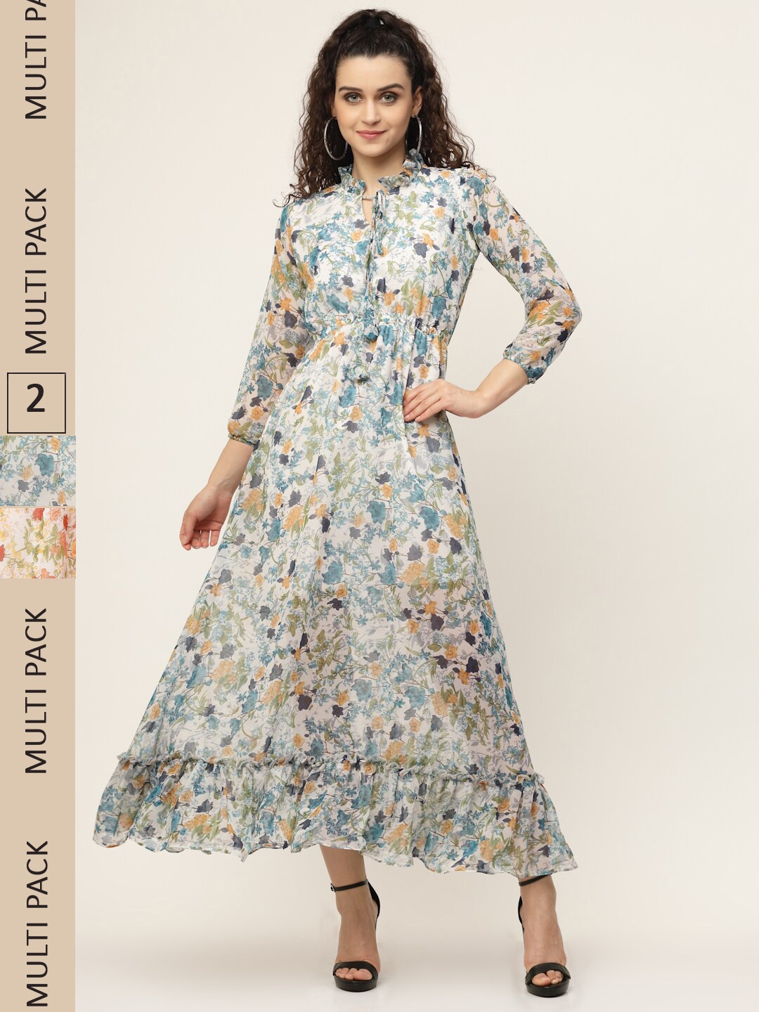 

MISS AYSE Multicoloured Floral Georgette Maxi Maxi Dress, Multi
